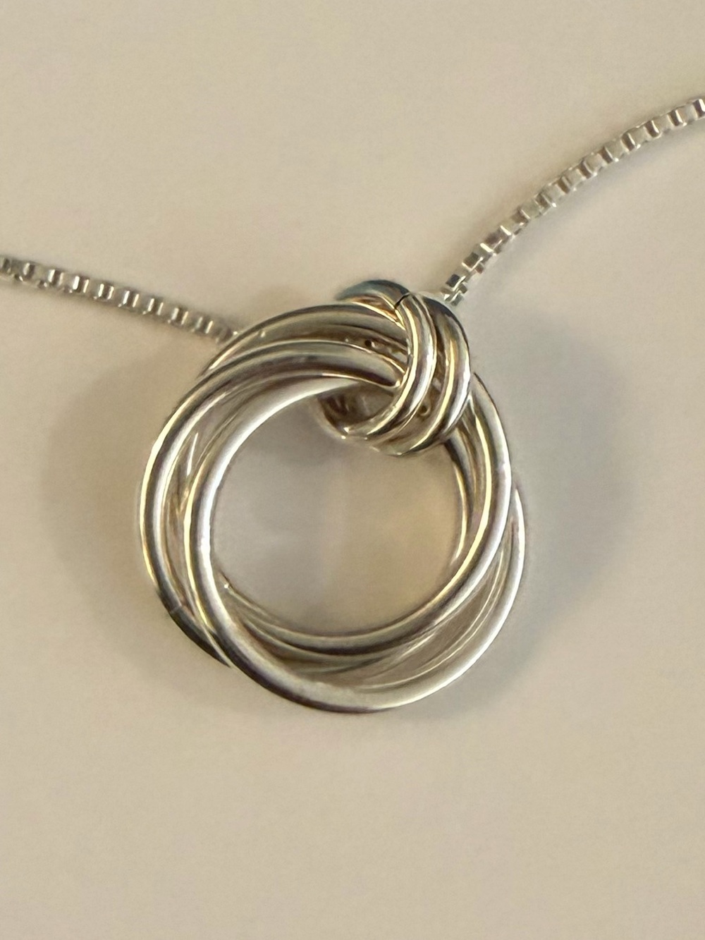 Three Rings Sterling Silver Necklace - Silver